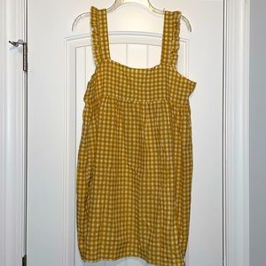 Yellow and White Gingham Babydoll Dress